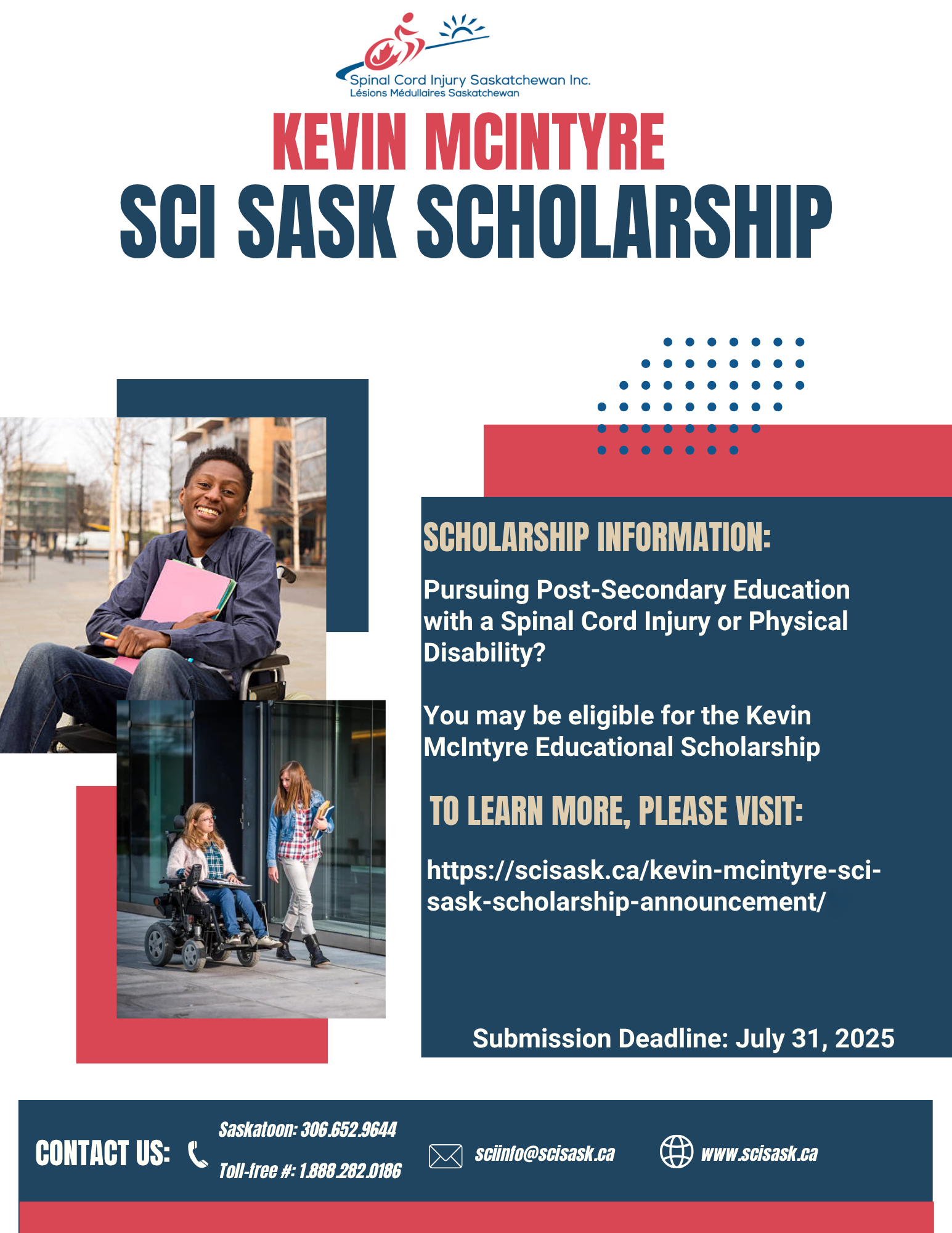 Kevin Mcintyre Sci Sask Scholarship Announcement Spinal Cord Injury